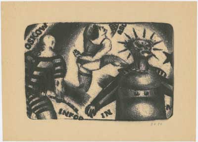 (E-E) Evgenij Kozlov Monotype 25.2 x 34.5 cm, 1980, first print E-E archival number: E-E-180005